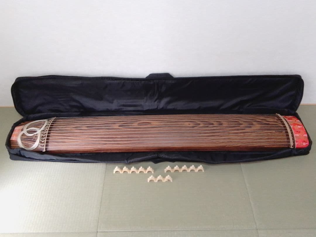 お琴 箏 全長約183cm×全幅約25cm 和楽器 13弦 ソフトケース付