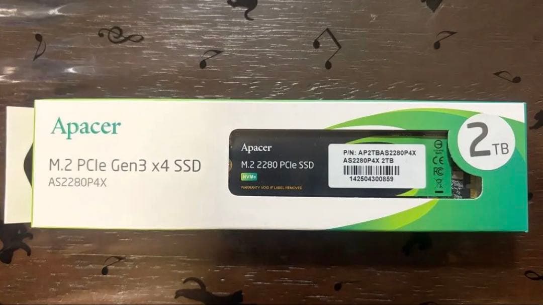 内蔵型SSD Apacer M.2 PCIe Gen3 x4 SSD 2TB