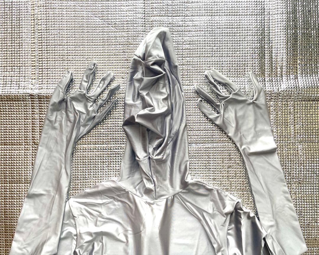 【新品】全身タイツ 光沢ツルスベ ゼンタイ 銀 シルバー Mサイズ ZENTAI