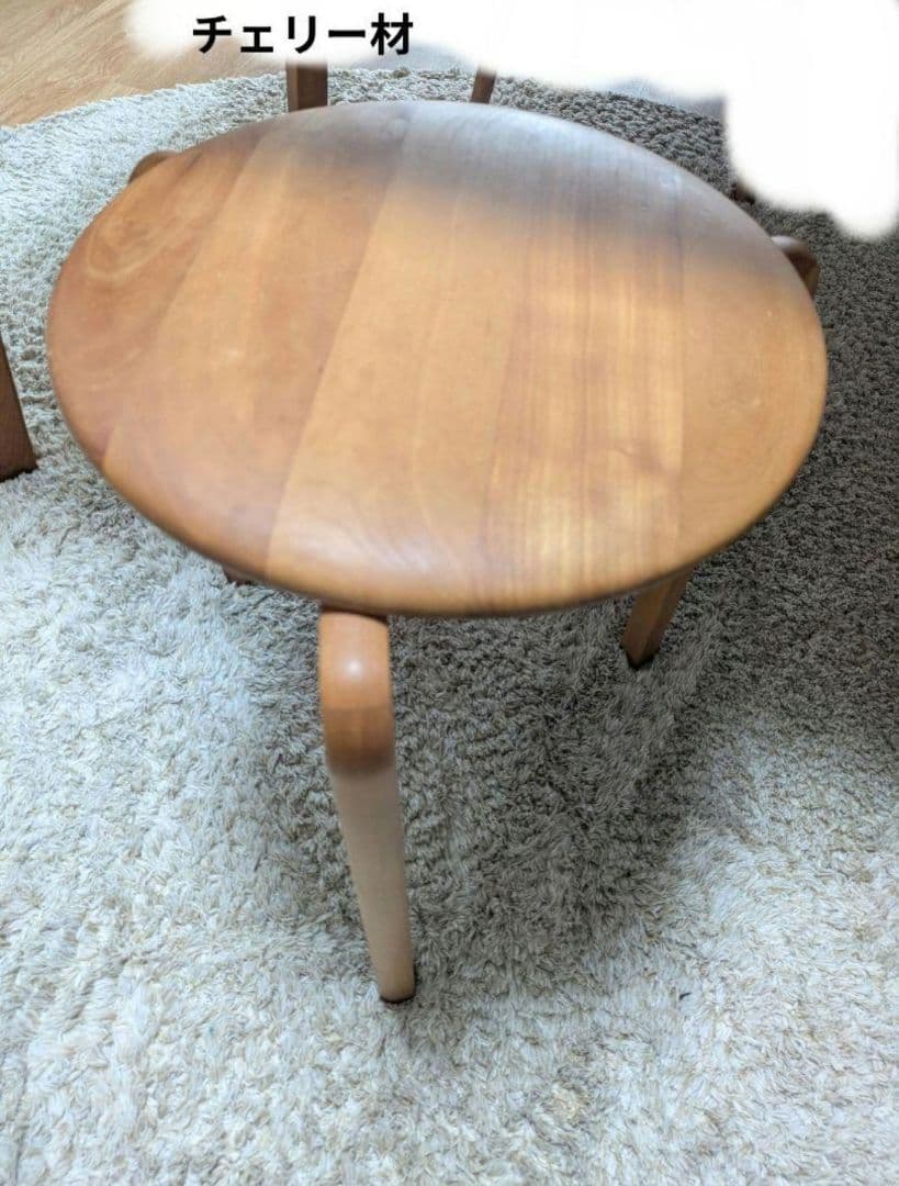 スツール DENTO 木製 無垢 チェリー 三つ足　一脚