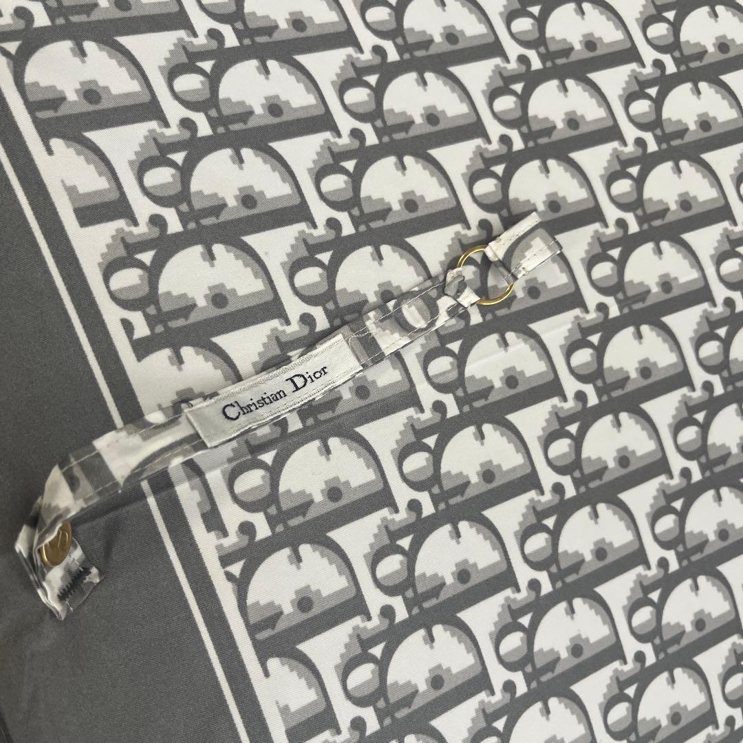 新品　Dior ディオール　折たたみ傘　雨傘　グレー　トロッター柄　タグ付き