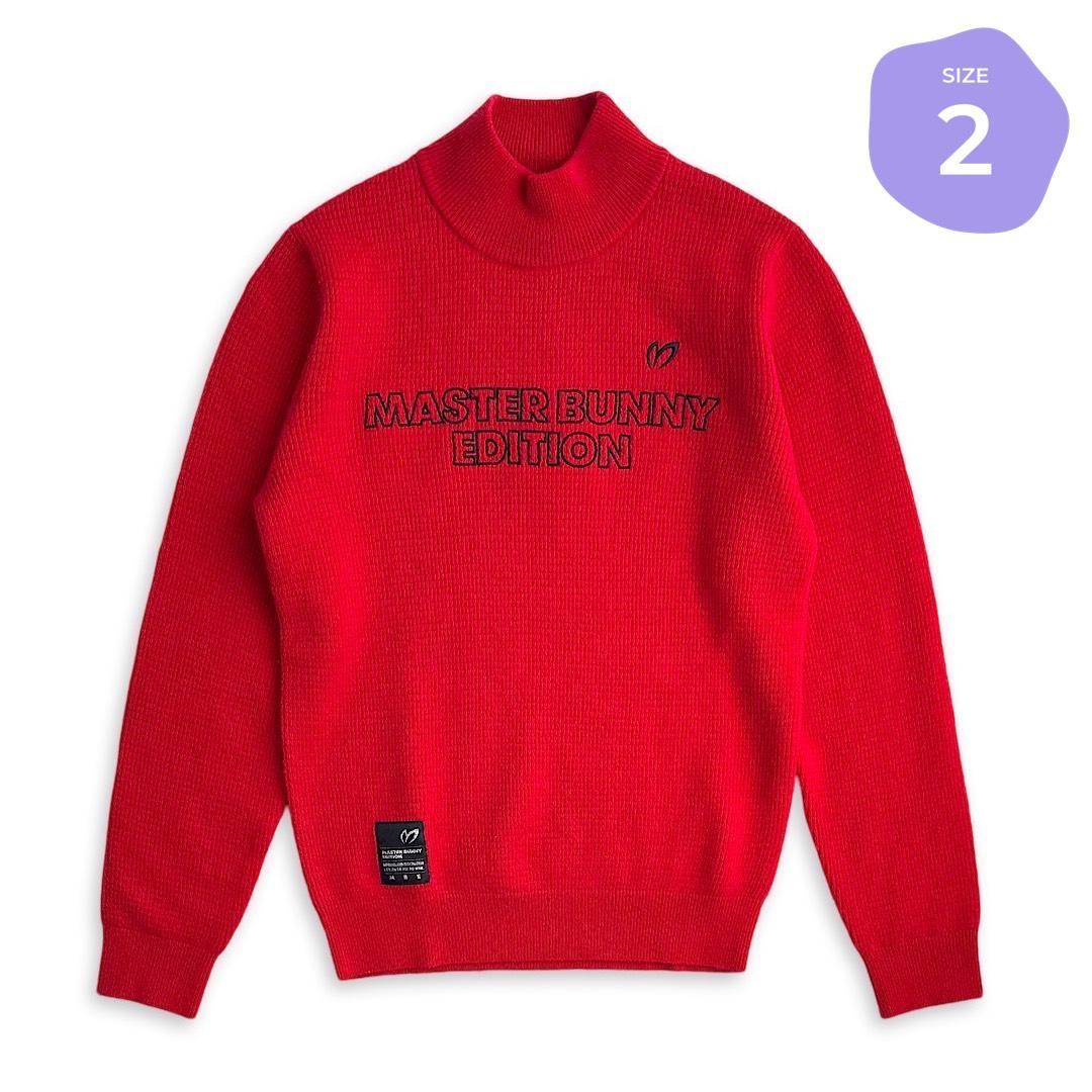 547 マスターバニー レディース ゴルフウェア ウールカシミヤニット 赤 2