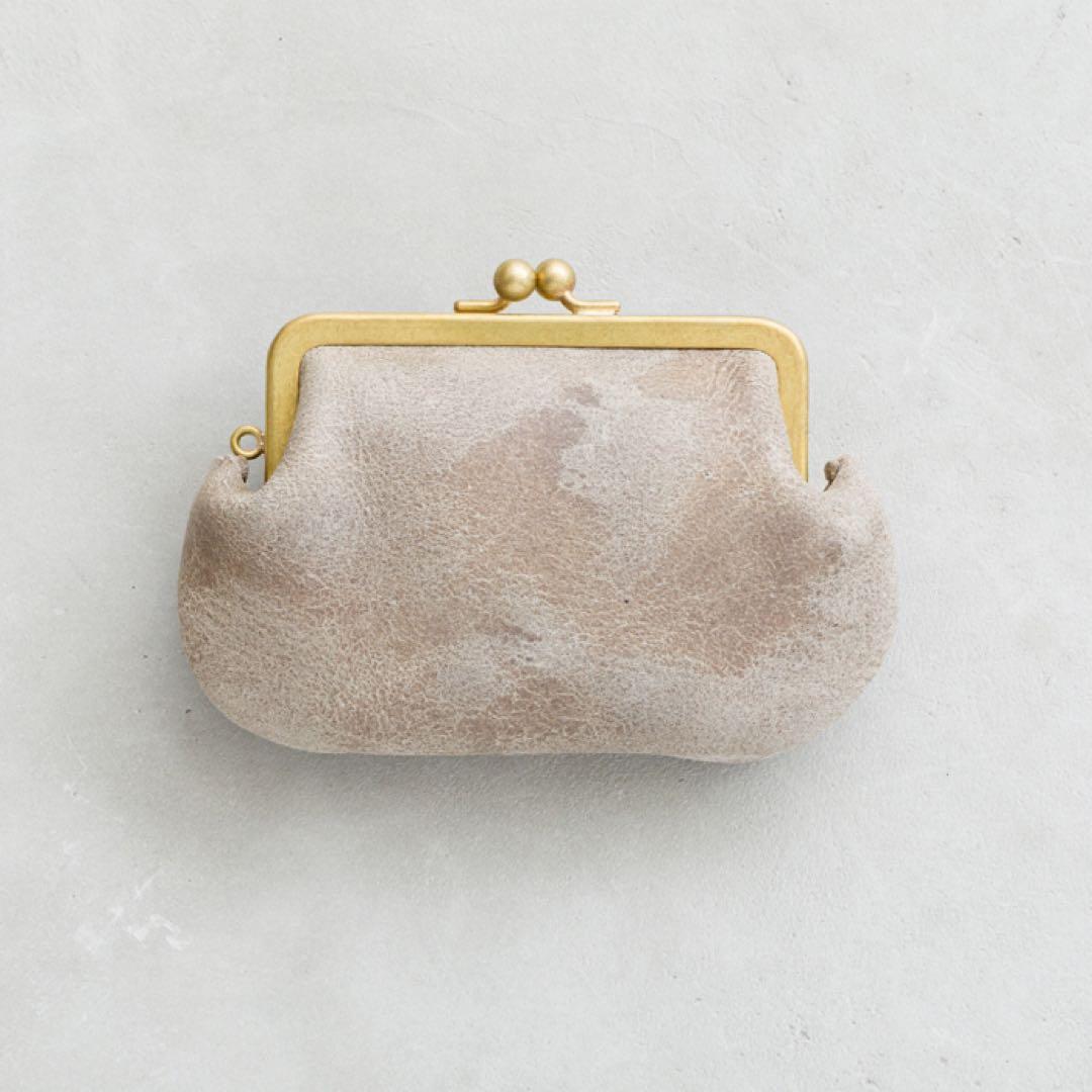 や*ま様 N25 レザーがま口ウォレット（クーズーストーン・中）