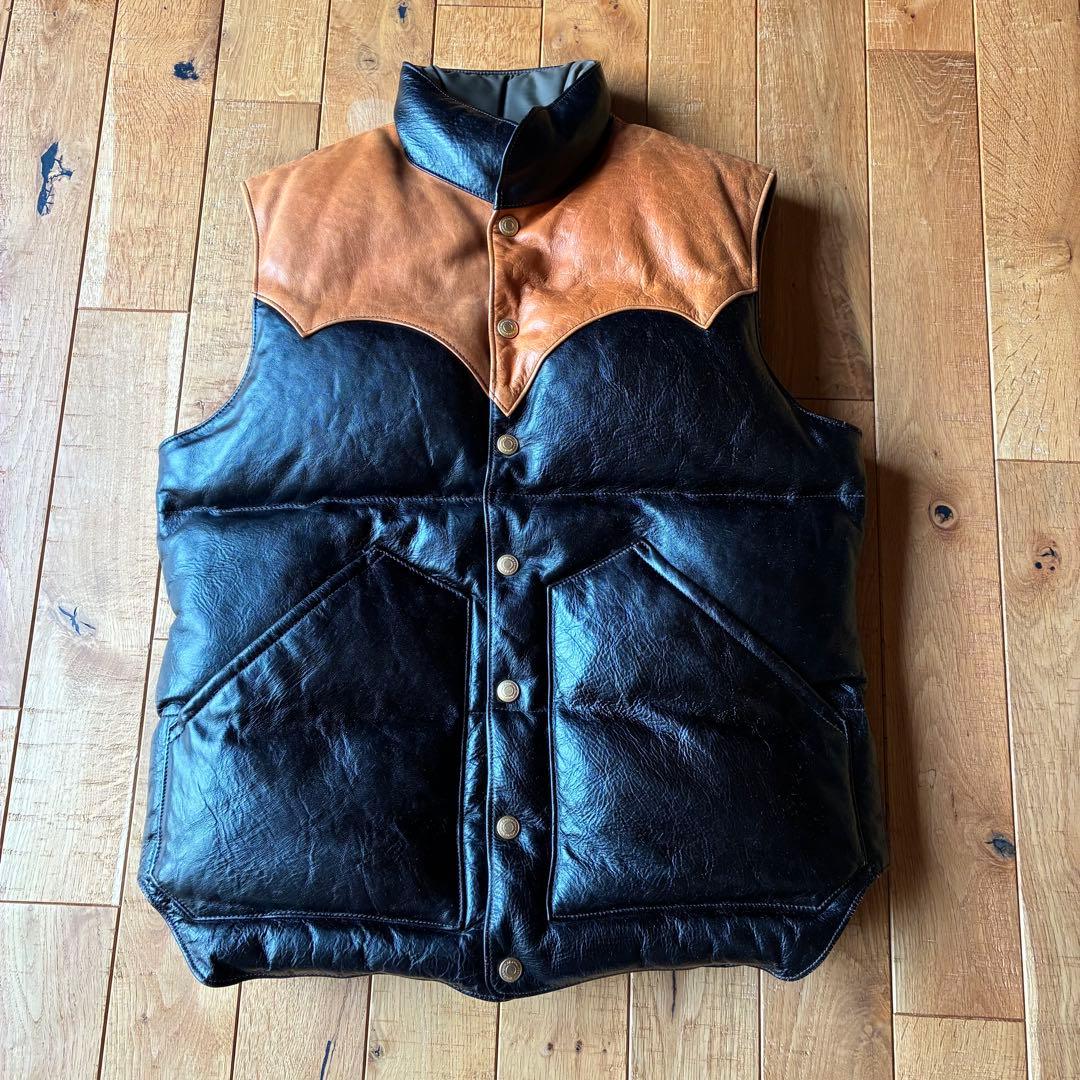 Rainbow country レインボーカントリー レザーベスト 美中古 S