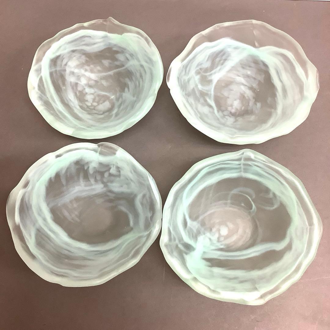 と*ち様 【美品‼︎】橋田喬平 手吹 ガラス皿 吹向付 小鉢 4枚セット