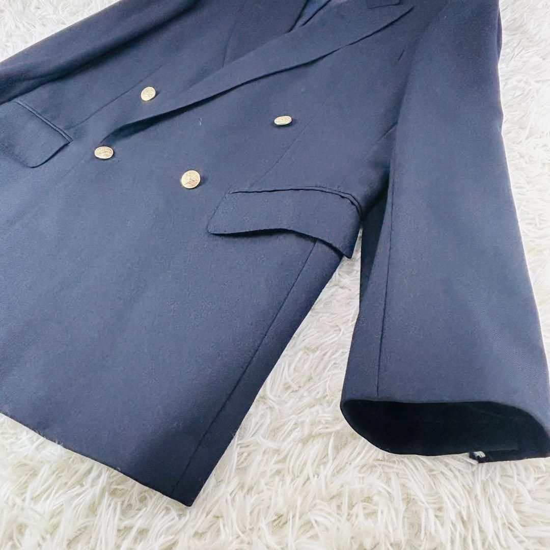 美品　バーバリー Burberryrs ダブルジャケット　紺ブレ　金ボタン