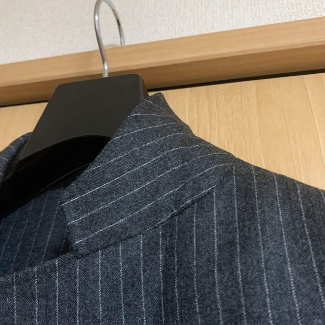 belvest ベルベスト フランネルチョークストライプスーツ48