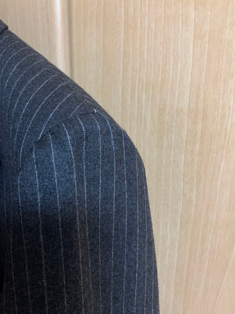 belvest ベルベスト フランネルチョークストライプスーツ48