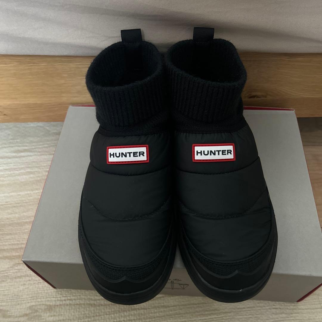 HUNTER ハンター イン/アウト ニッティド カフ スリッパーブーツ