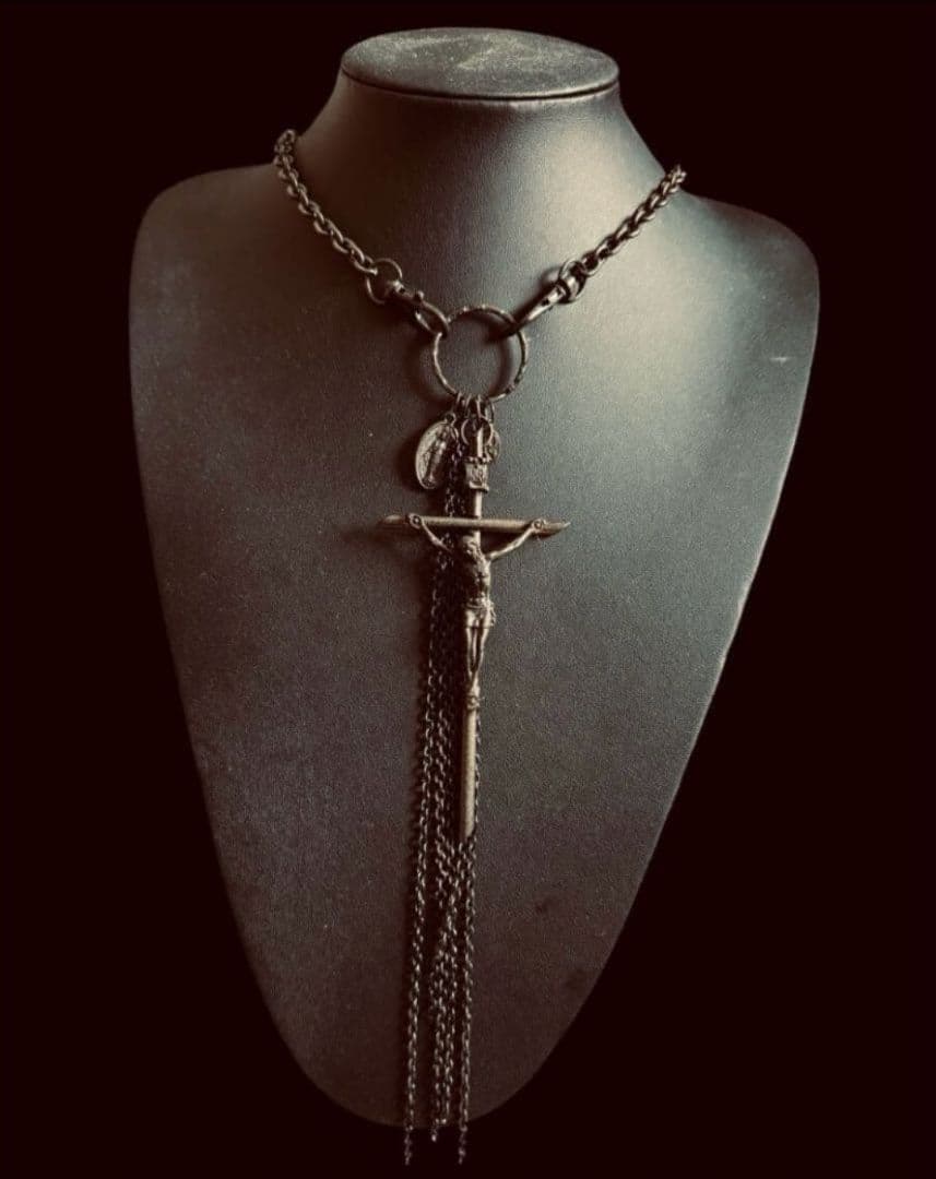 ★1点物★ジャンポールゴルチエ★フリンジクロスゴシックネックレス