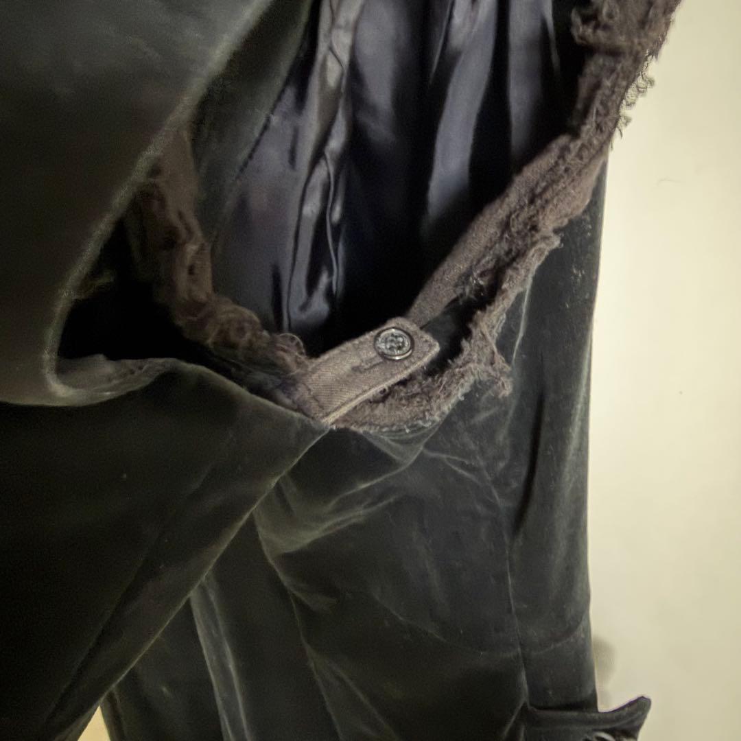 alice auaa 黒 フード付き 別珍 ロング ダッフルコート