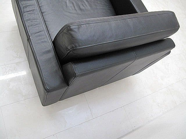 美品　無印良品/MUJI　本革1人掛けソファ　1Pソファ/シングルソファ