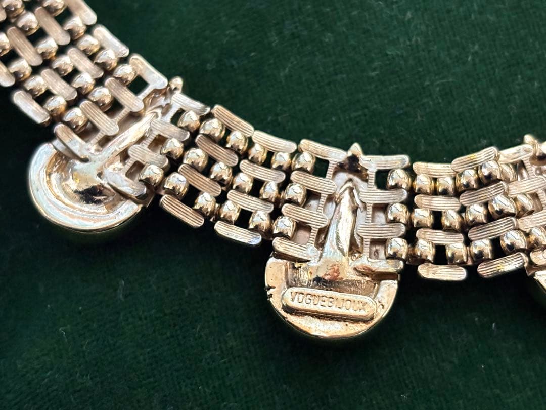 希少 VOGUE BIJOUX ヴィンテージ ガラス チェーン チョーカー