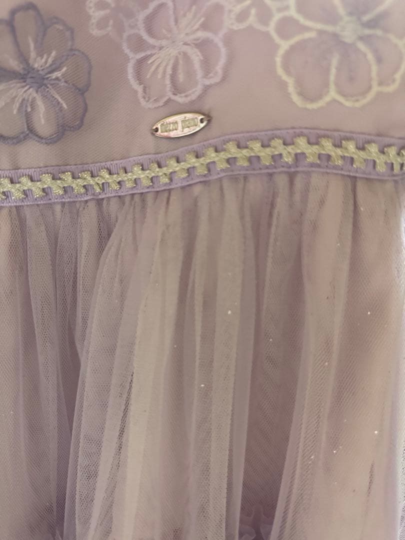 【極美品】薄紫mezzo piano花刺しゅうチュールドレス140 パーティー