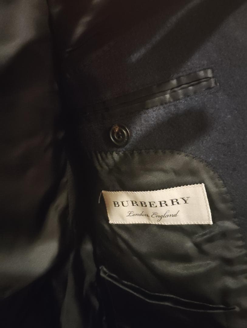 BURBERRY ネイビー カシミア ブレザー