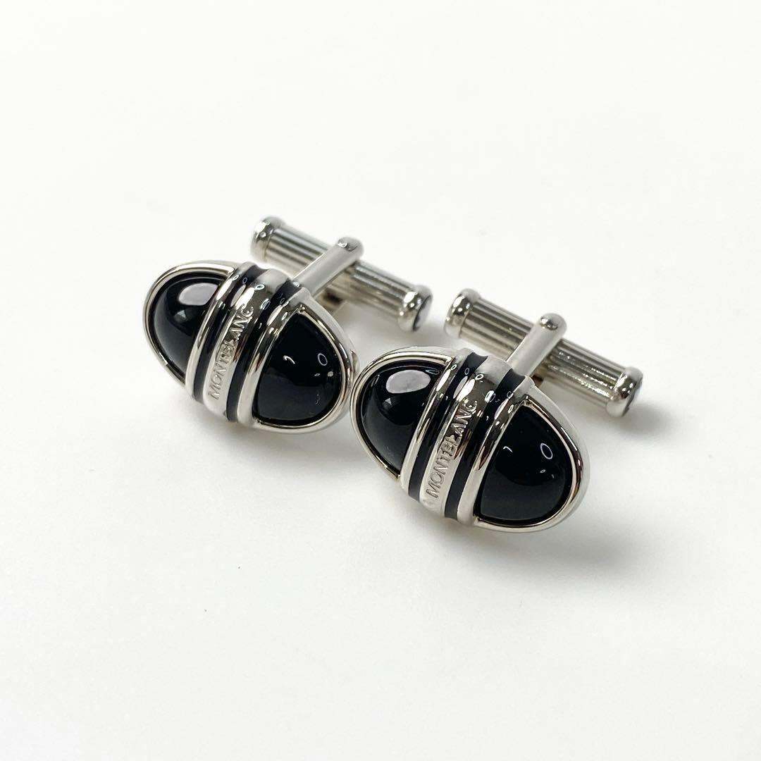 モンブラン MONTBLANE オニキス カフス シルバーカラー