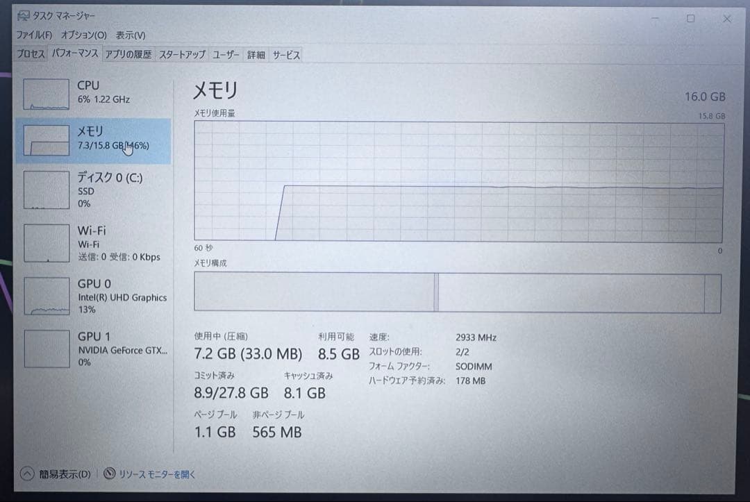 MSI ゲーミングノート / core i7-10750H GTX1650Ti