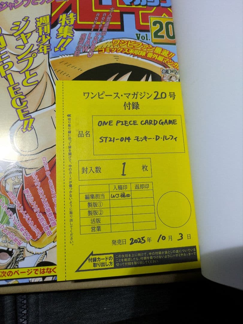ONE PIECE マガジン 20号 付録付き