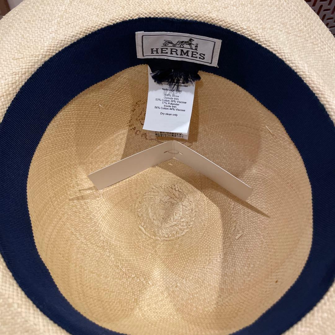 Hermès 麦わら帽子 ストローハット　58