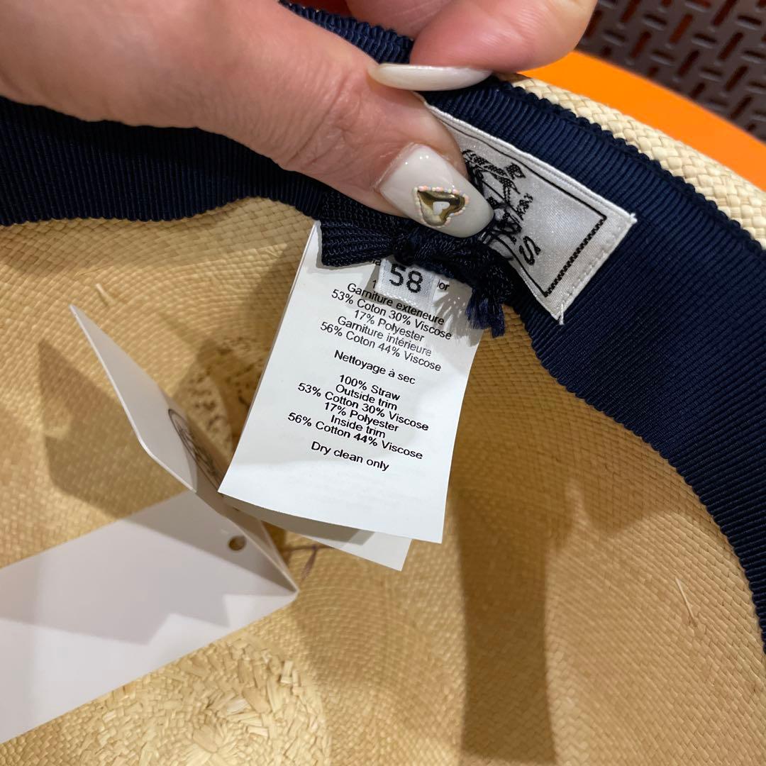 Hermès 麦わら帽子 ストローハット　58