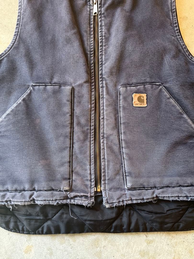 00s Carhartt ダックベスト ネイビー フェード 雰囲気系