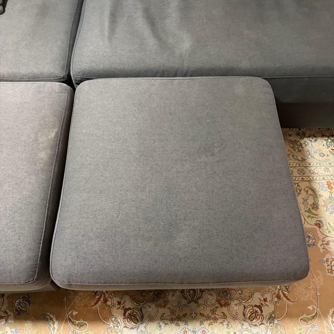 ソファ　カウチソファ　３人掛け　ソファーセット　オットマン付き　フルカバーリング