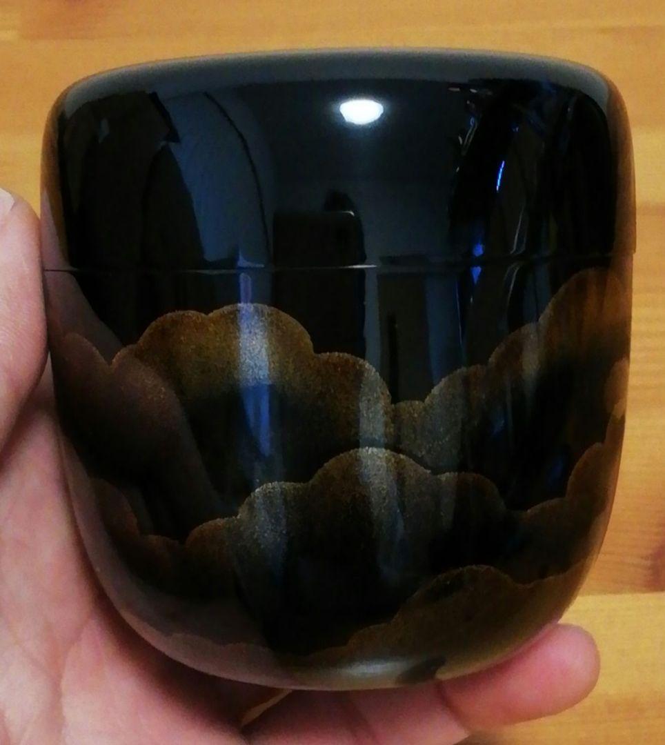 三村花鶴作　蒔絵　雲月　内銀　棗　共箱　共布　略歴付　茶道具