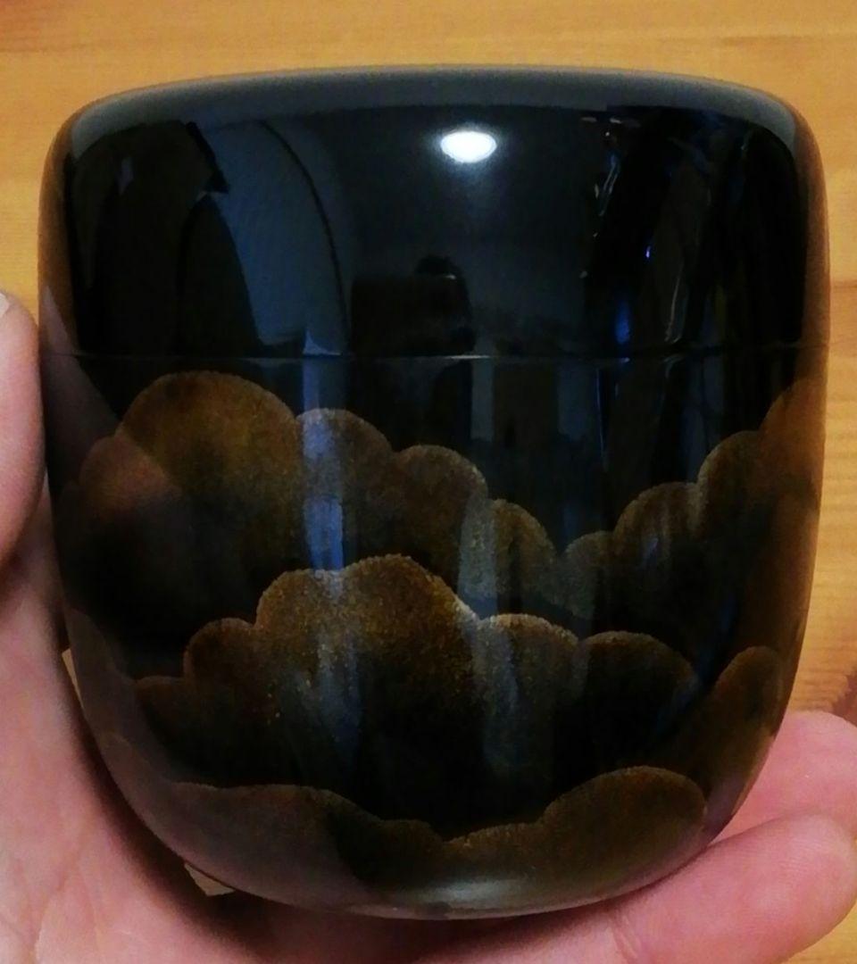 三村花鶴作　蒔絵　雲月　内銀　棗　共箱　共布　略歴付　茶道具