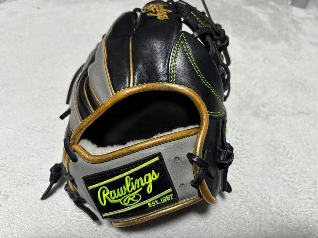 Rawlings 軟式グローブ 右投げ用 黒/グレー/金