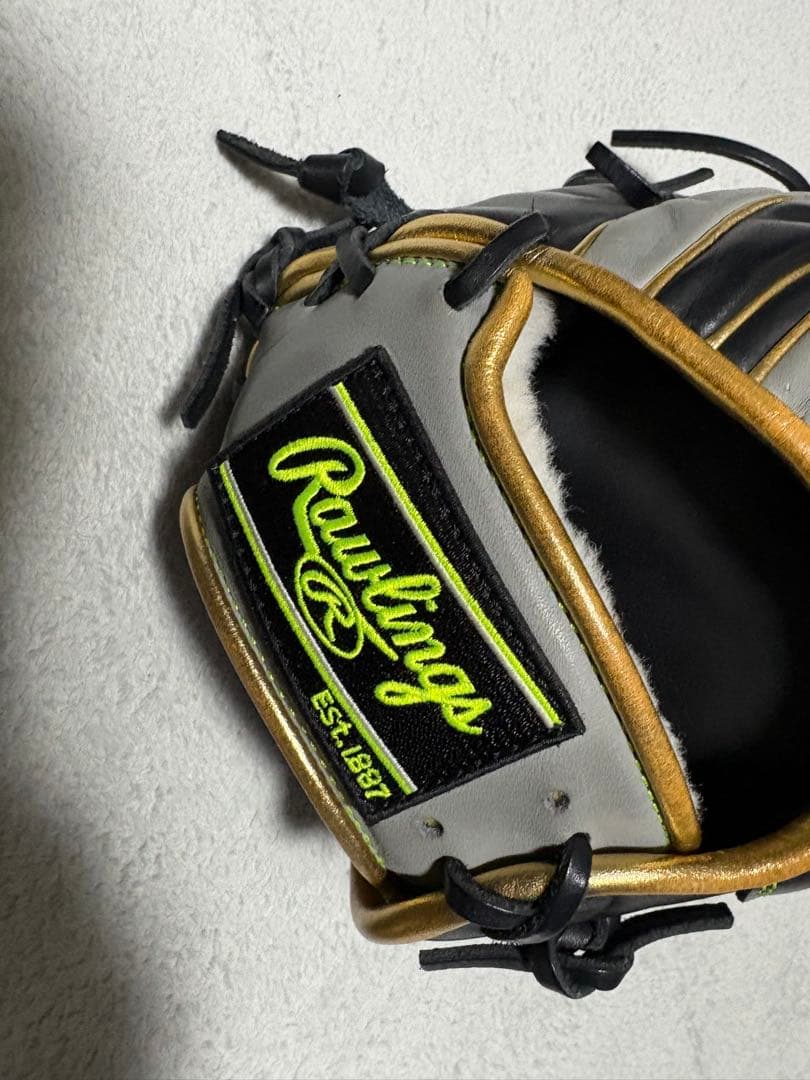 Rawlings 軟式グローブ 右投げ用 黒/グレー/金