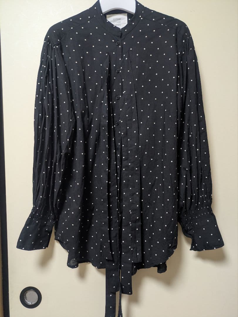 crinkle crinkle crinkle ドット リボン シャツ