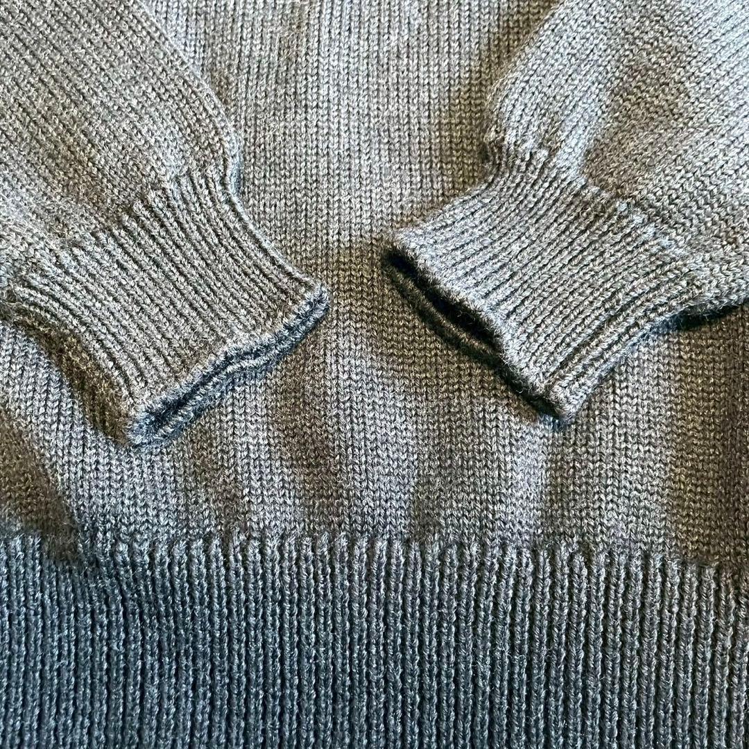 【ザノーネ】ニット　セーター　ヘリンボーン　グレー　L 48 イタリア製 ウール