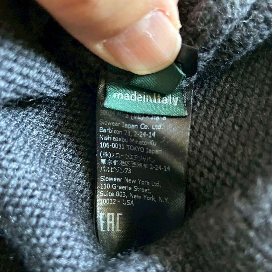 【ザノーネ】ニット　セーター　ヘリンボーン　グレー　L 48 イタリア製 ウール