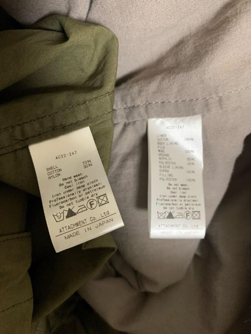 ATTACHMENT M-51 ボアライナー付 モッズコート サイズ3 カーキ