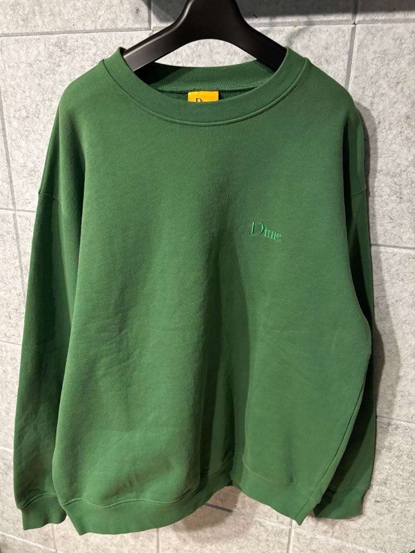 Dime ダイム グリーン クルーネックトレーナー