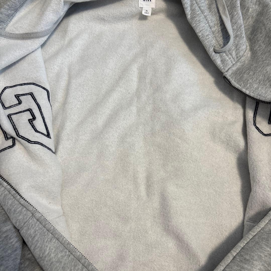 GAP グレー ロゴジップパーカー XL