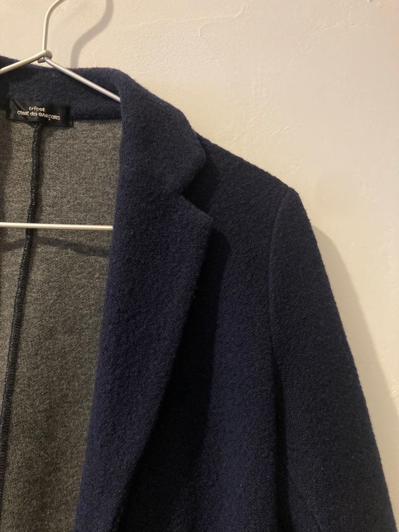 トリココムデギャルソン テーラードジャケット ウール ボタンレス