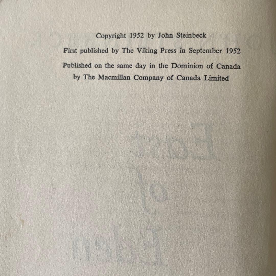 希少 East of Eden・Steinbeck 初版 First 1952