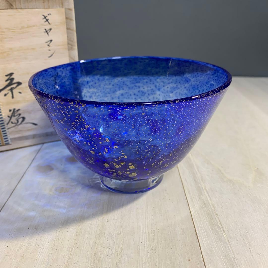 章造　ギヤマン　星空　茶碗　共箱