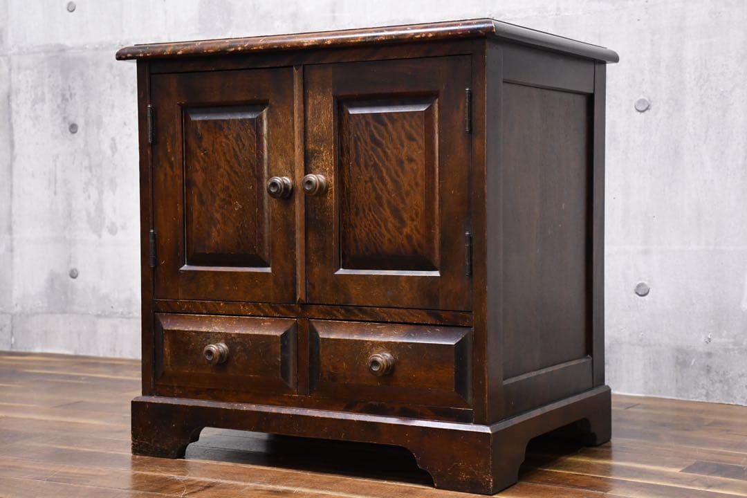 EIK49 北海道民芸家具 サイドキャビネット カバ材/樺材 飾り台 和モダン