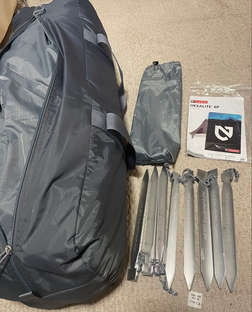 【美品、廃盤品】ニーモ　NEMO ヘキサライト6p グラナイト グレー