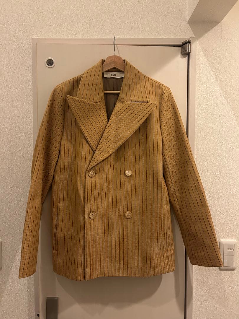 Sefr イエローピンストライプハムラブジャケット