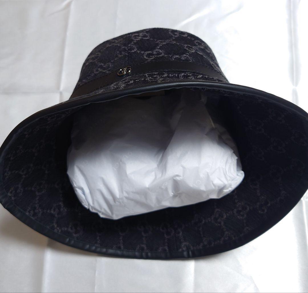 (美品)GUCCI ブラック/デニムハット GGデニム