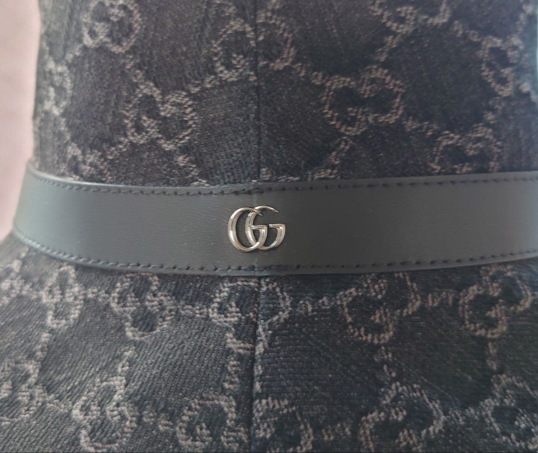 (美品)GUCCI ブラック/デニムハット GGデニム