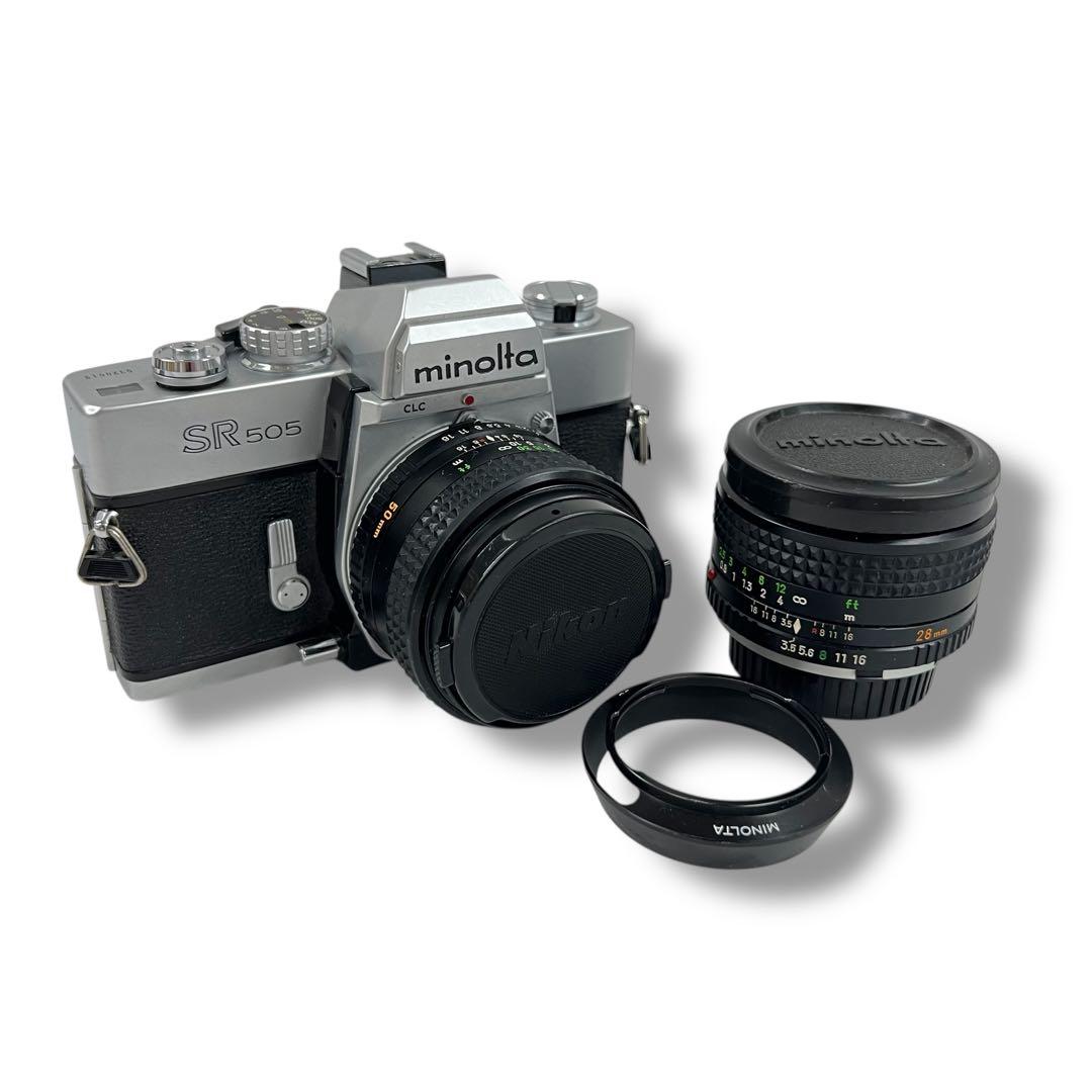ミノルタ 一眼レフカメラ SR505 50㎜ 28㎜ レンズ付