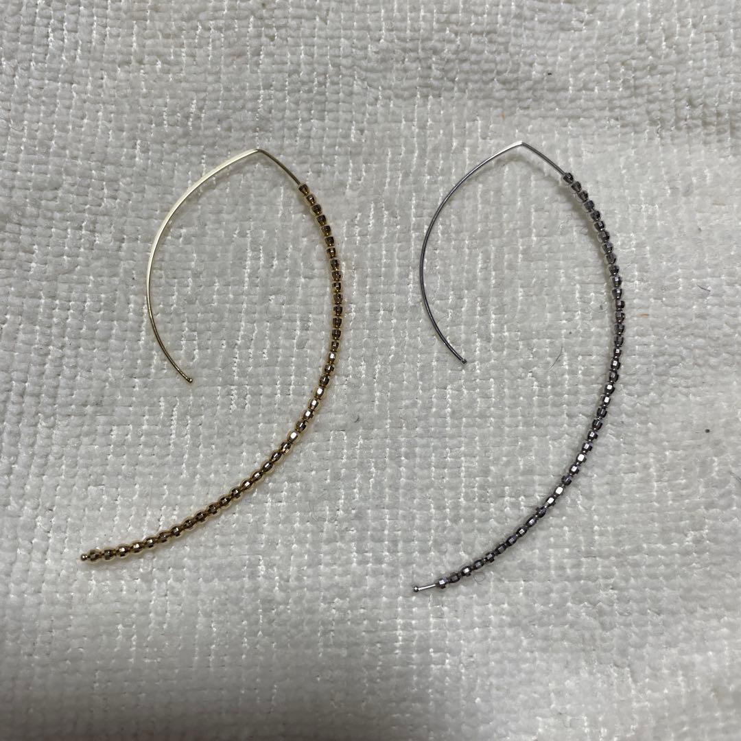 【MIZUKI】★ 片方のみ★ 14KWGラージバナナフープピアス