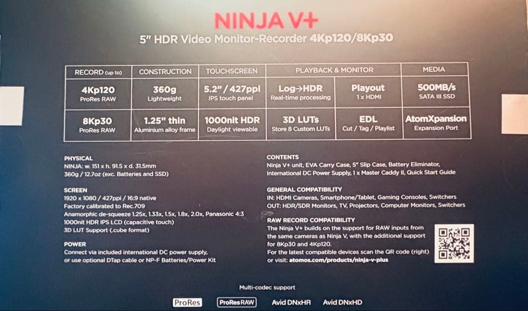 Ninja V+(8K,4K)とNextorage 1TBストレージセットその他