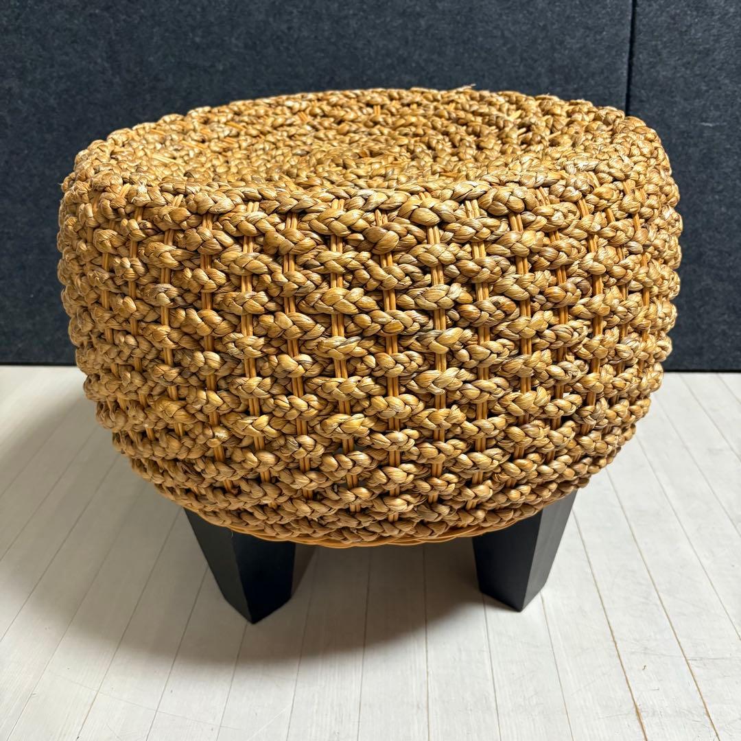 ウォーターヒヤシンス　ラタン　アバカ　スツール　丸椅子　　リゾート　アジアン