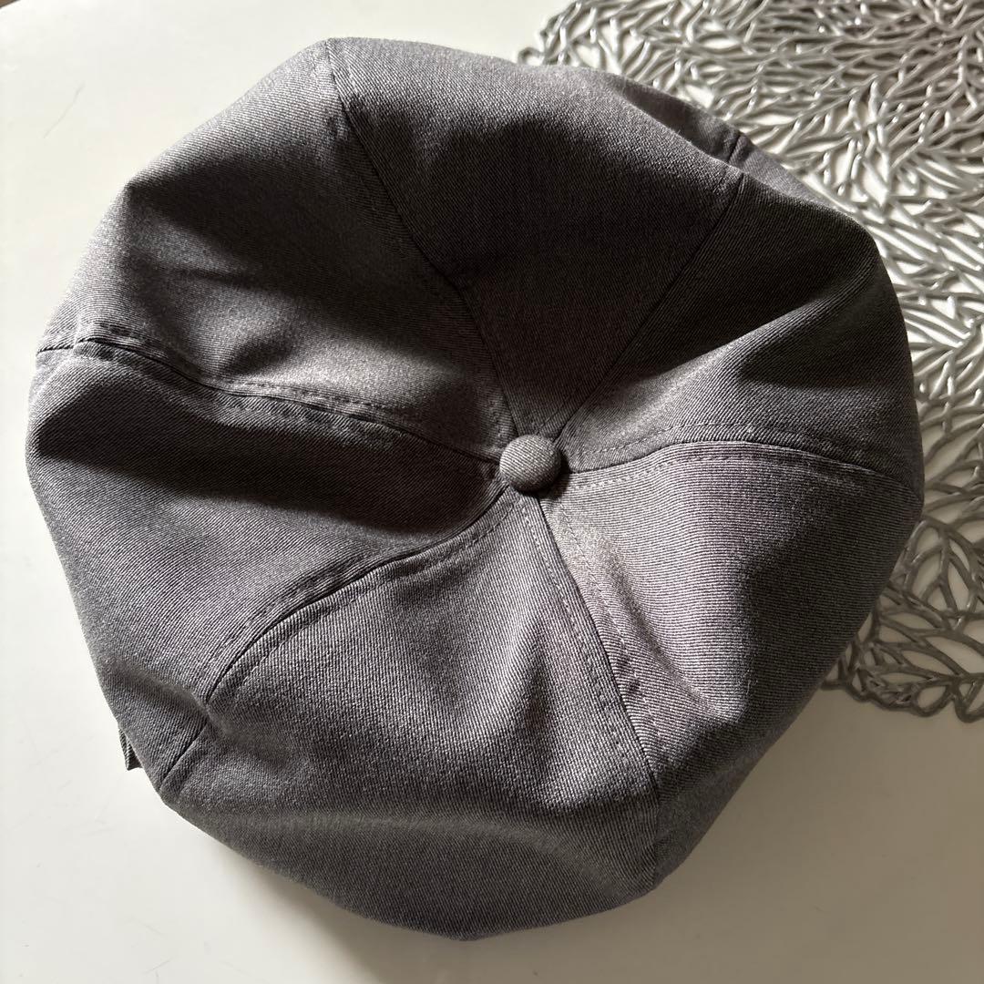 pium リボン付きグレー ベレー帽