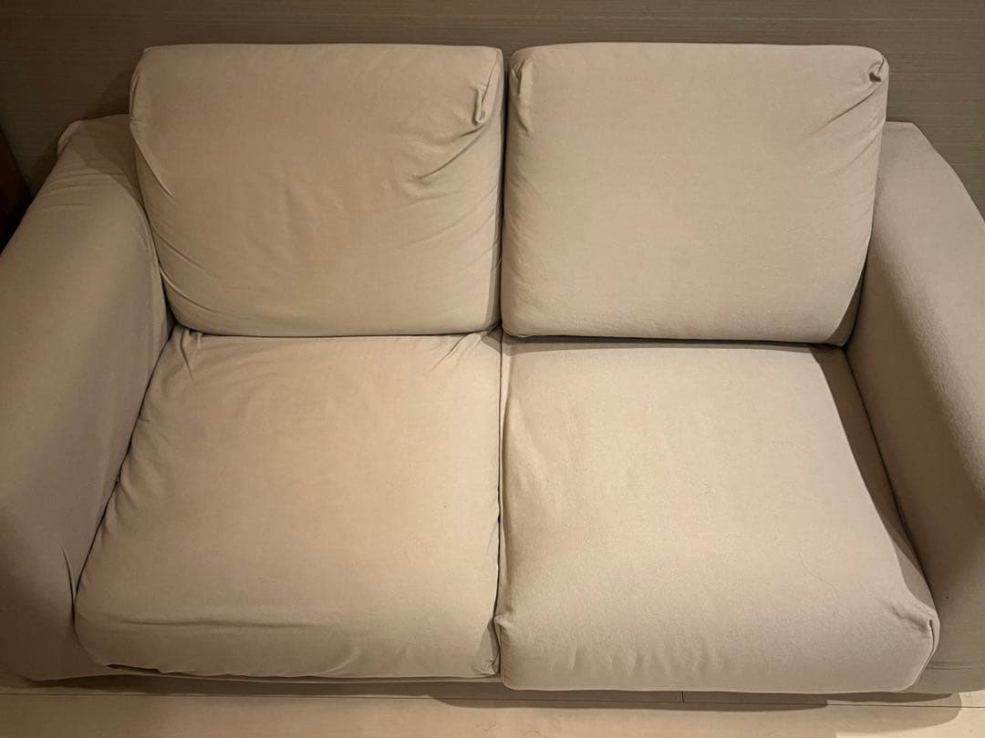 無印良品 2人掛けソファ ベージュ シンプルデザイン　カバー付